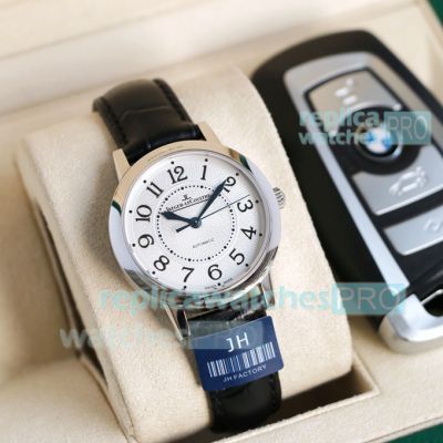 Swiss Copy Jaeger-LeCoultre Rendez-Vous Ladies Watch SS Black Leather Strap